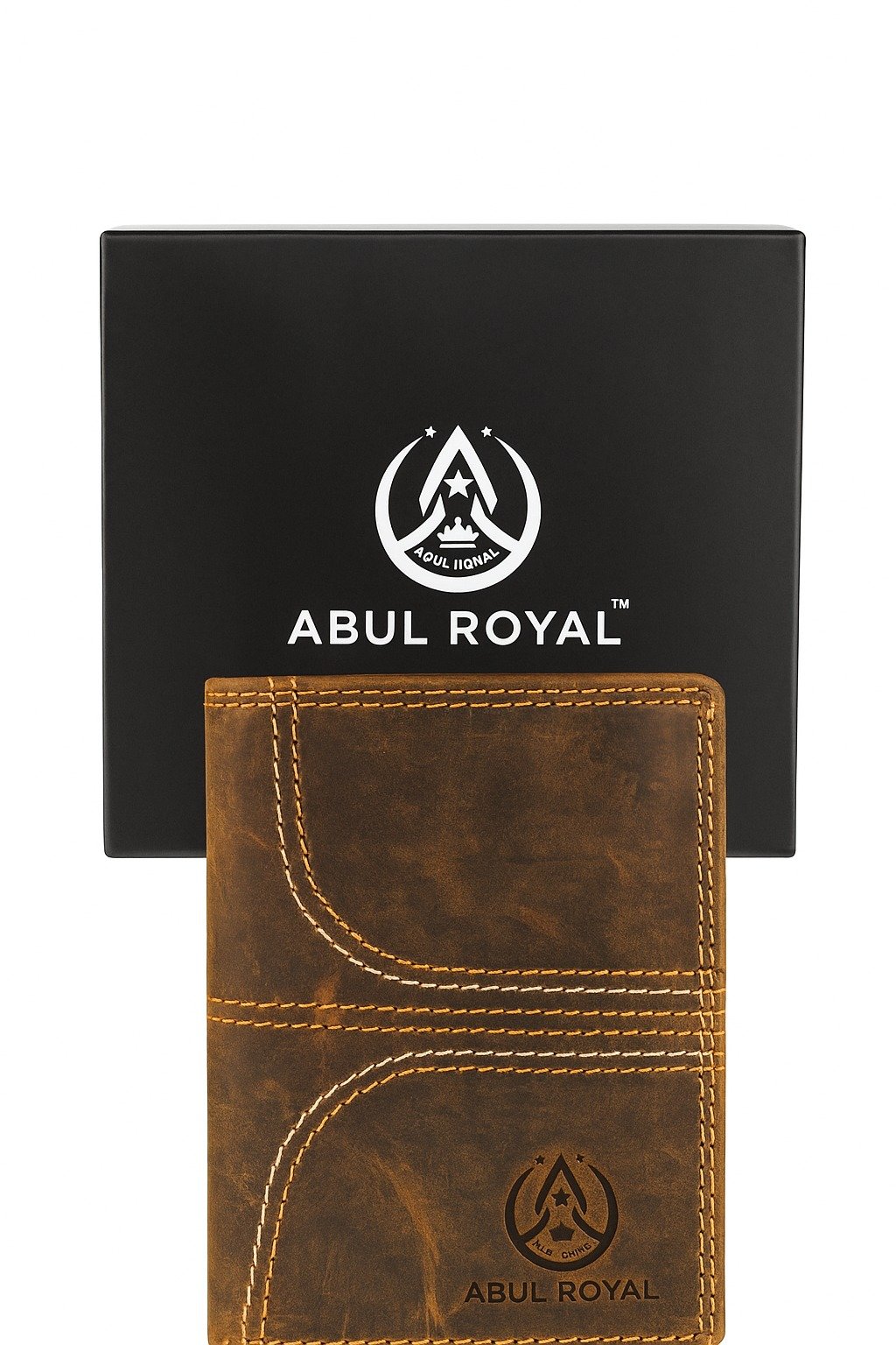 Abul Royal Men's Genuine Leather Wallet | Vintage Brown | Multi-Card Slots with Coin Pocket & Zip Closure