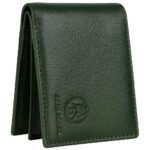 Men's Genuine Leather Wallet – Green Bifold with Card Slots & Coin Pocket