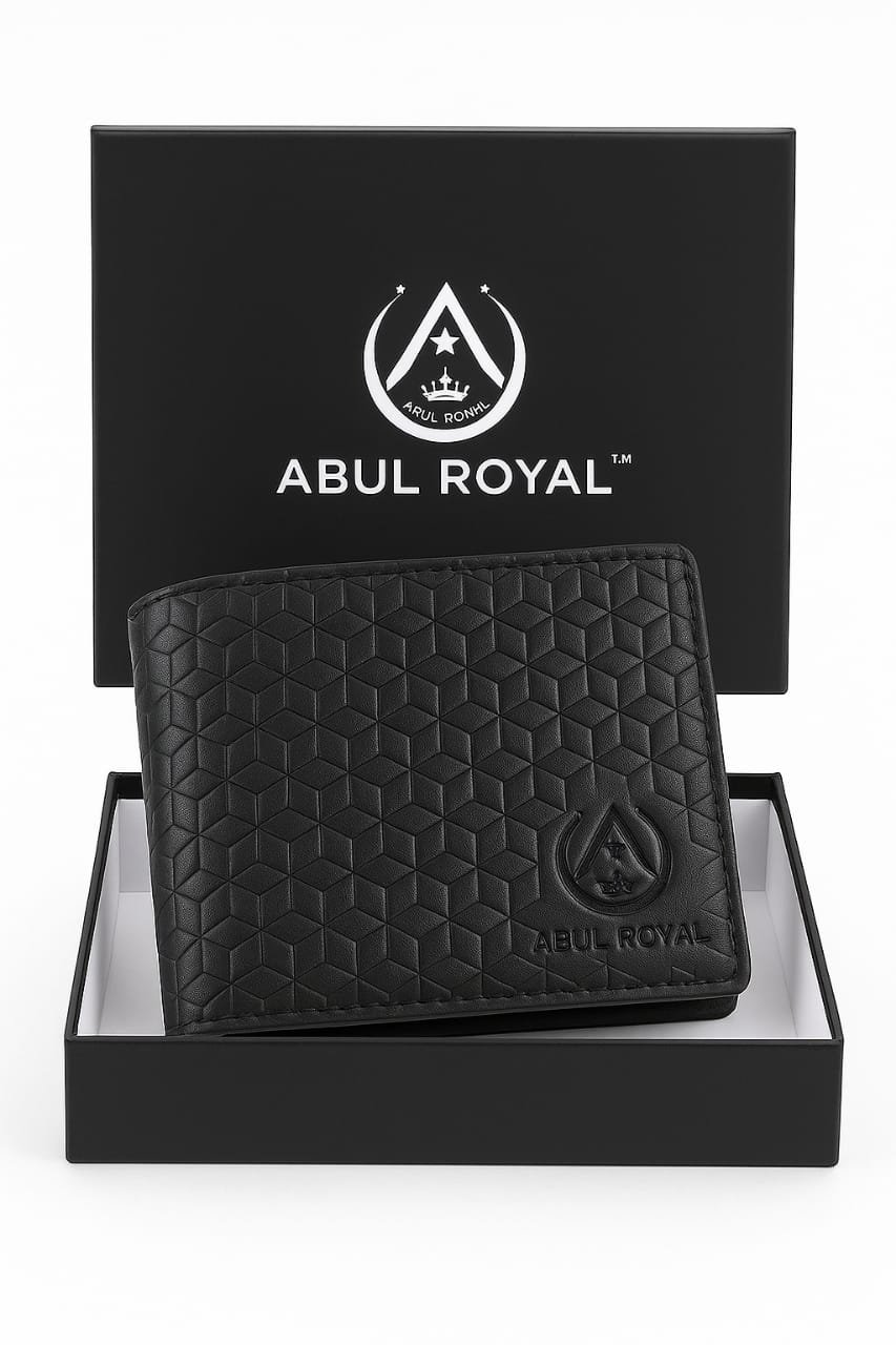 ABUL ROYAL Men's Textured Genuine Leather Wallet with Card Slots & Coin Pocket