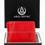 Genuine Leather Men's Red Color Wallet With Card Slot & Coin Pocket