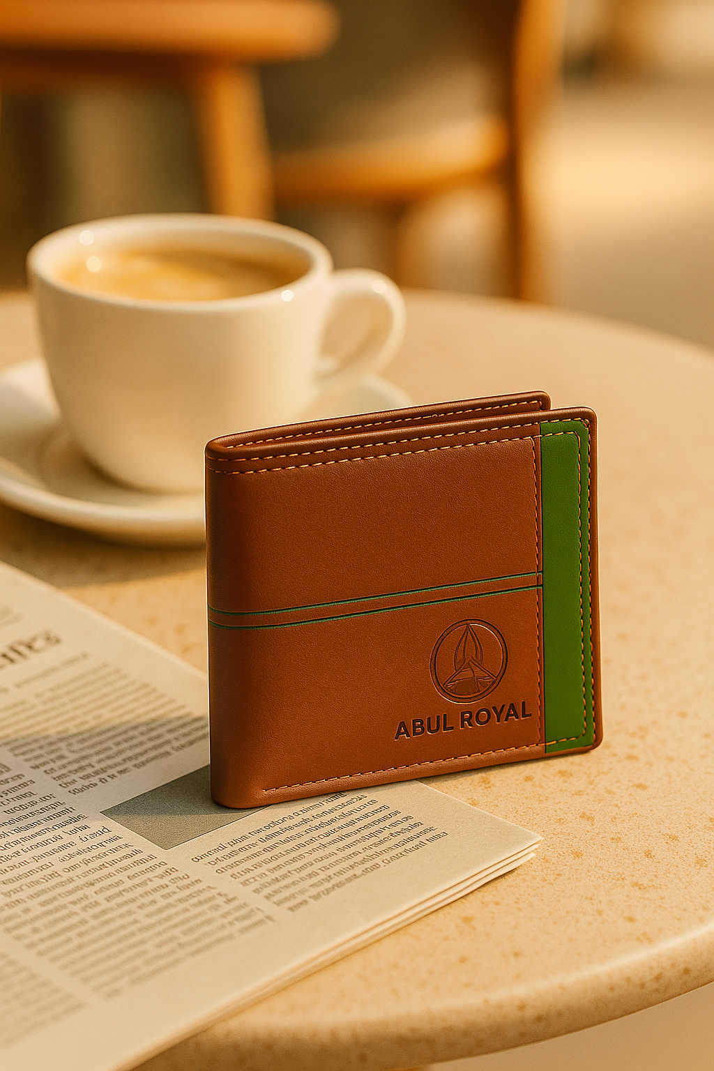 ARUL ROYAL Men's Genuine Leather Wallet | Green Bi-Fold Wallet with ID Window & Card Slots – Stylish & Durable